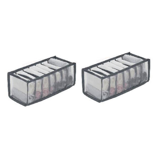 Wardrobe Organizer (2 Pieces) Wardrobe Storage Basket Gray Medium