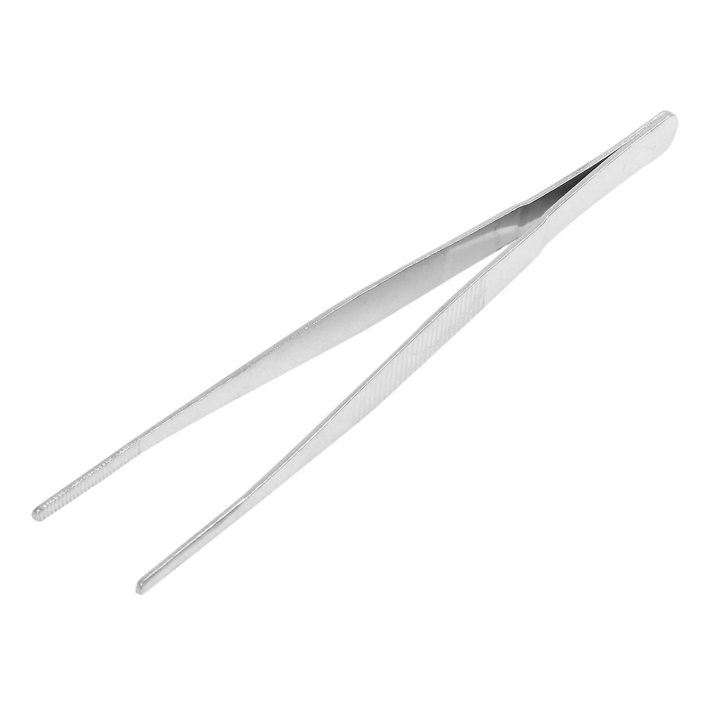 20cm Angled Slanted Tip Metal Curved Tweezer Silver Tone