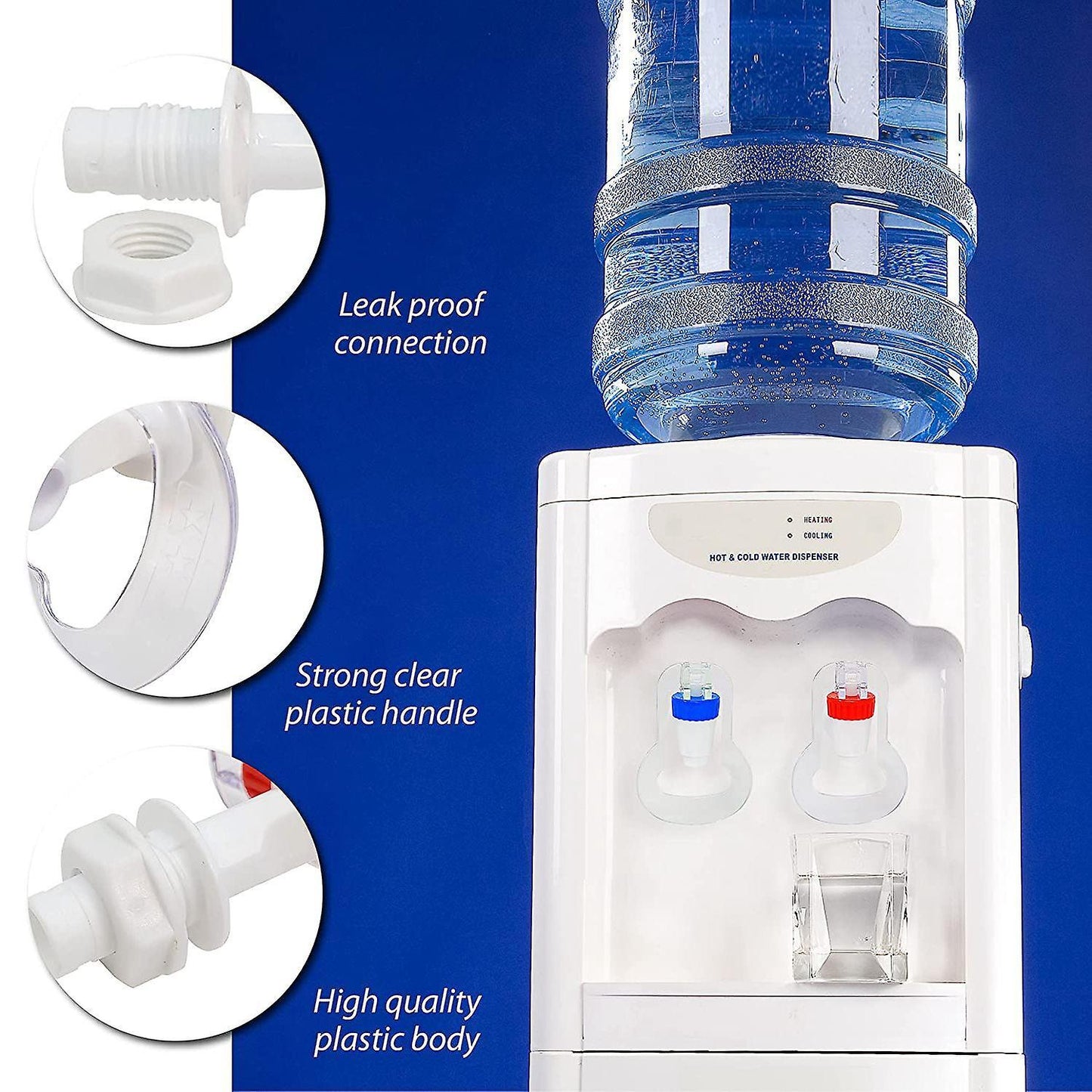 Water Dispenser Faucet - Cold and Hot Water Spigot Blue and Red Pack
