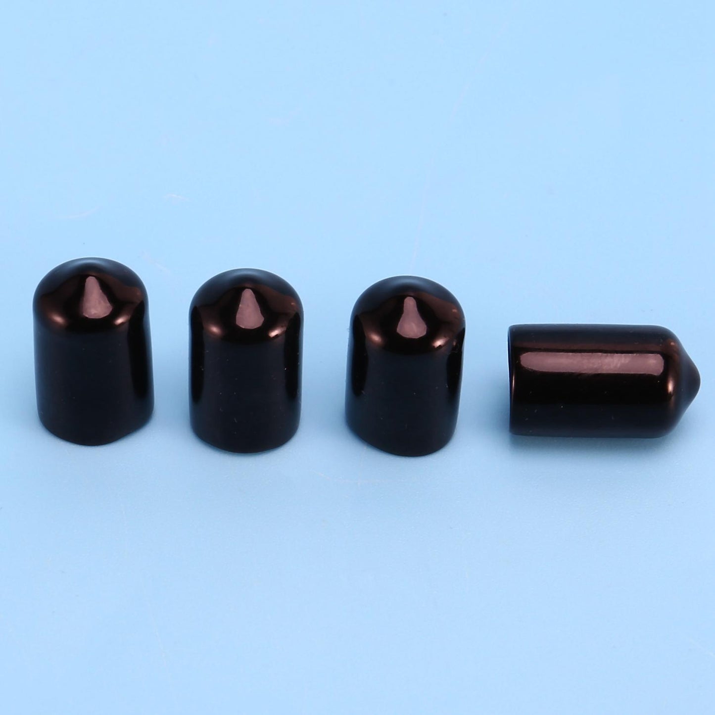 100pcs Rubber End Caps 9.5mm Id Pvc Round Tube Bolt Cap Cover Black