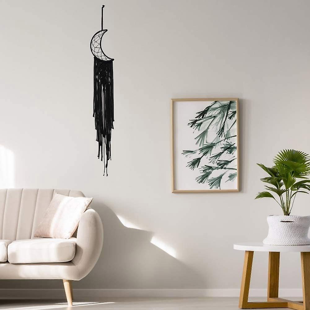Macrame Boho Black Moon Dream Catcher,nursery Decor Finds Wall Decor