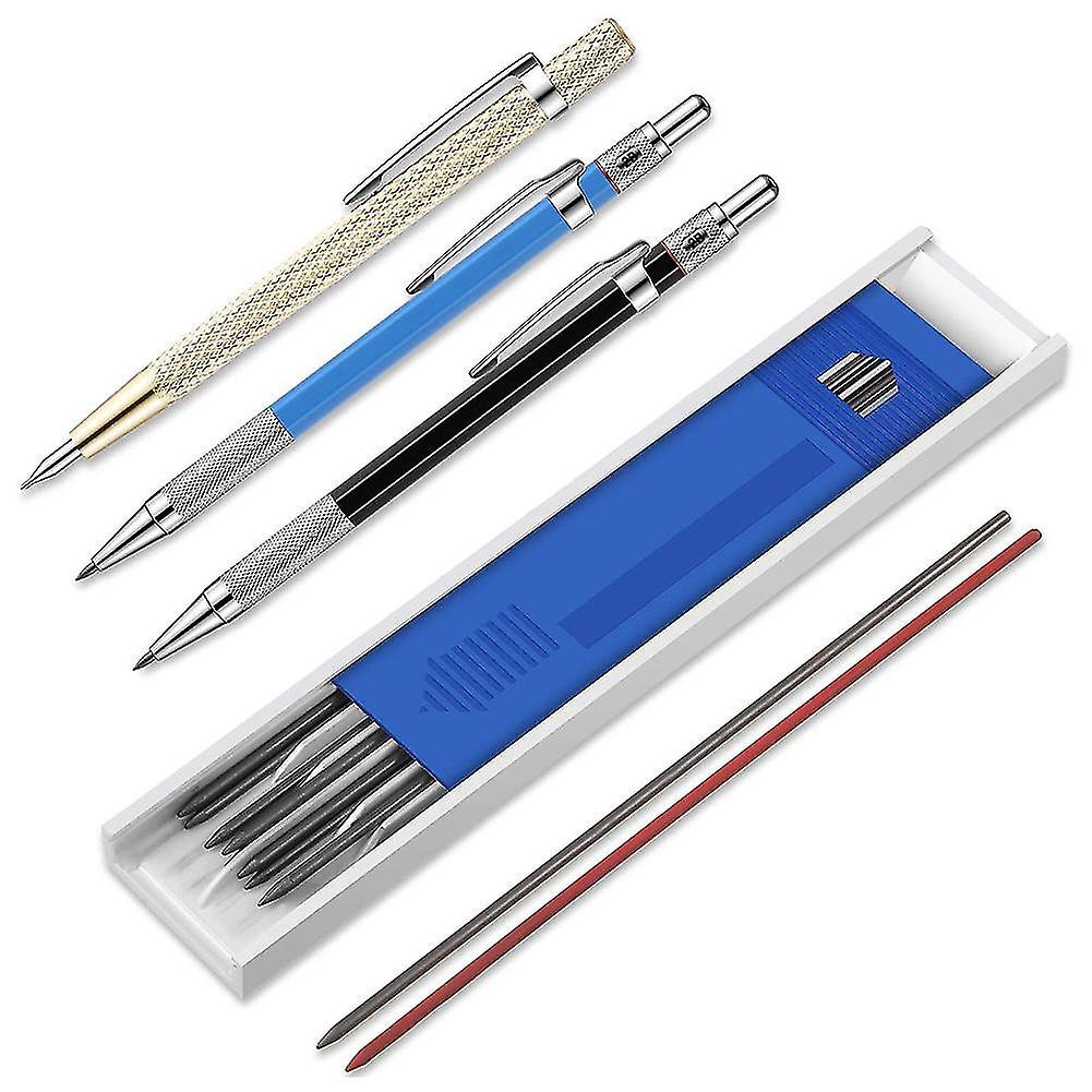 Carpenter Pencils with Marker Refills for Glass, Ceramics (15 Pieces)