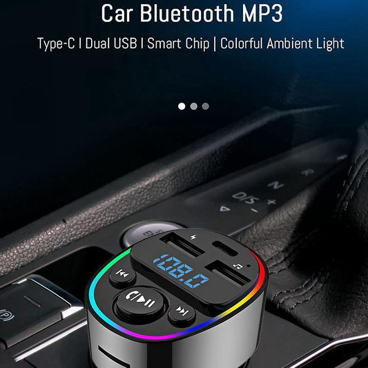 Car Bluetooth 5.0 Fm Transmitter Pd Type-c Dual Usb Charger Mp3 A