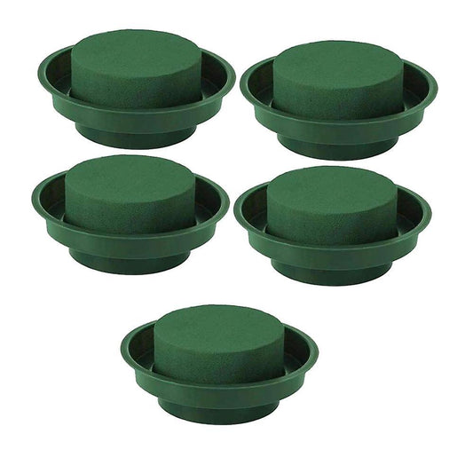 5 Pack Diy Flower Arrangement Kit Green Round Floral Foam with Bowl