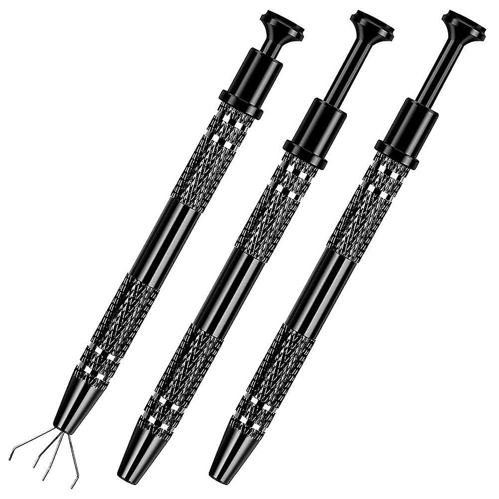 3 Pack 4-claw Pick Up Tool, for Ic Chip, Electronic Components, Black