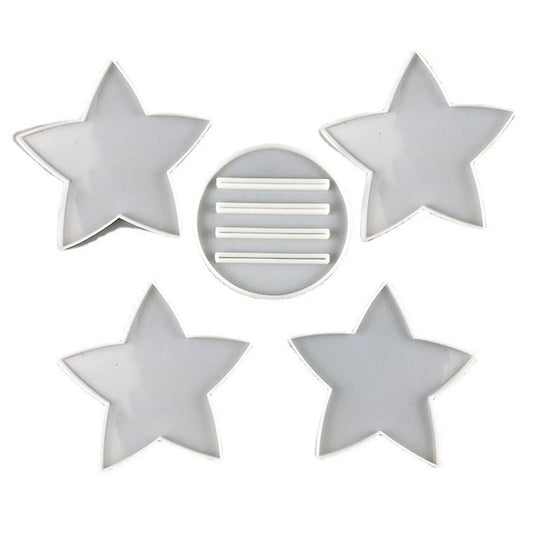 5pcs Five-pointed Star Coaster Bracket Silicone Mold Diy Coaster