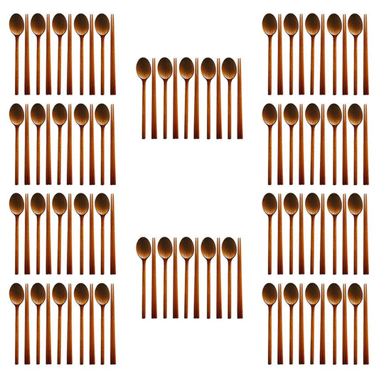 Handmade Jujube Tree Wooden 50 Set Of Spoons and Chopsticks