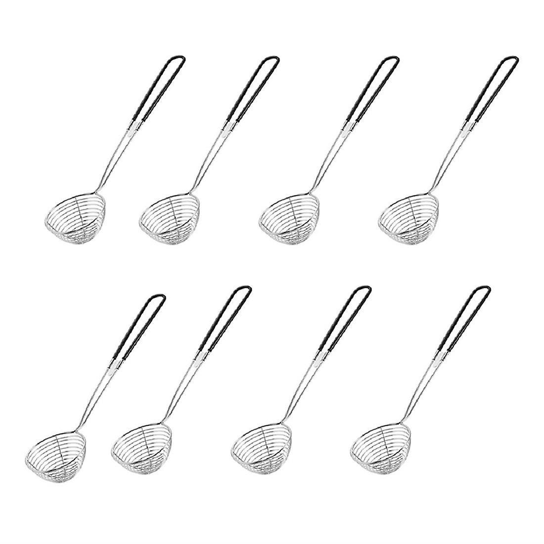 8pcs Stainless Steel Hot Pot Strainer Spoons 2.5 Inch Skimmer Spoon
