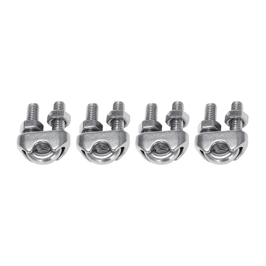 M6 1/4 Inch U-shape Bolt Saddle Clamps Cable Wire Rope Clips 4 Pcs