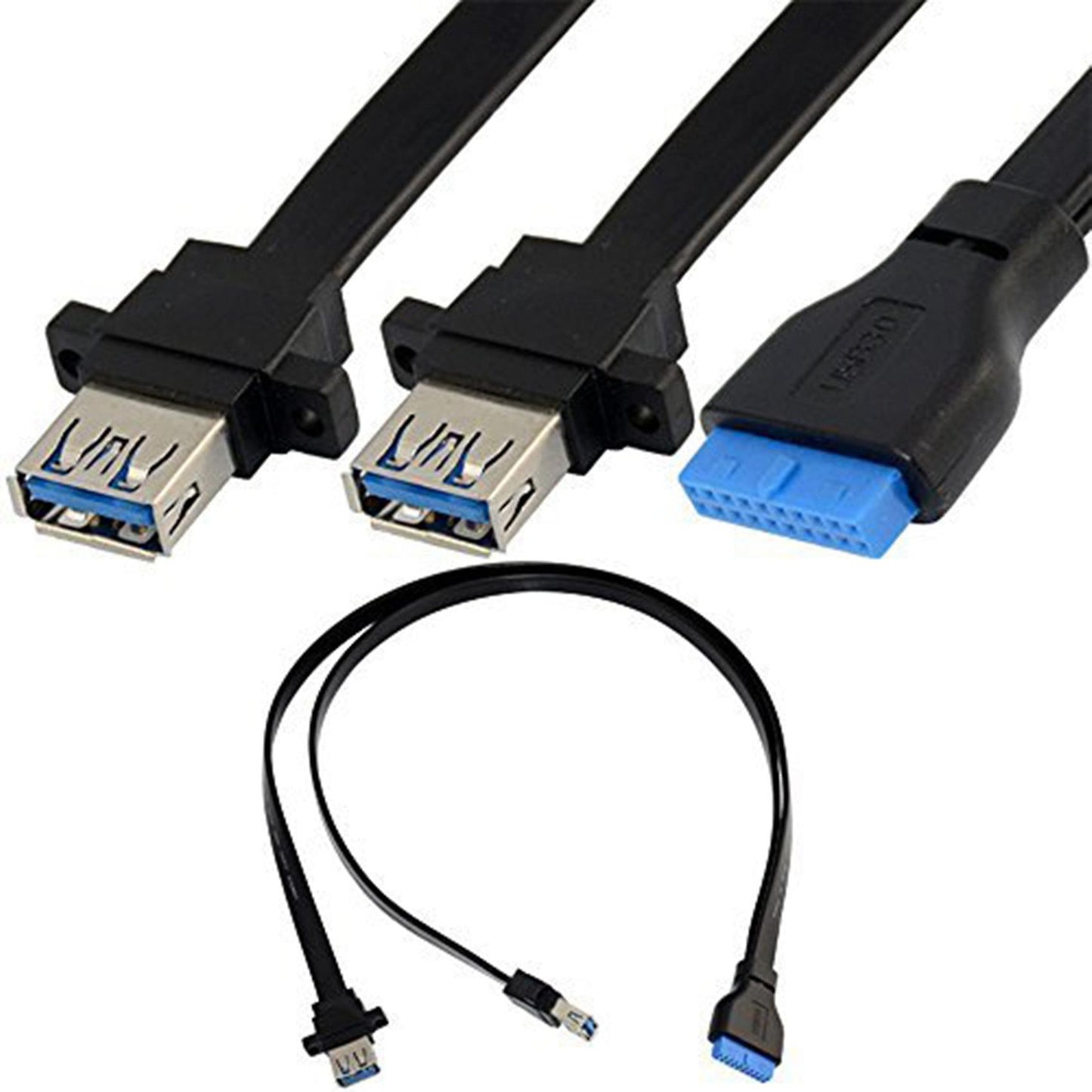 Dual Ports Usb 3.0 Female Screw Panel Mount to Motherboard