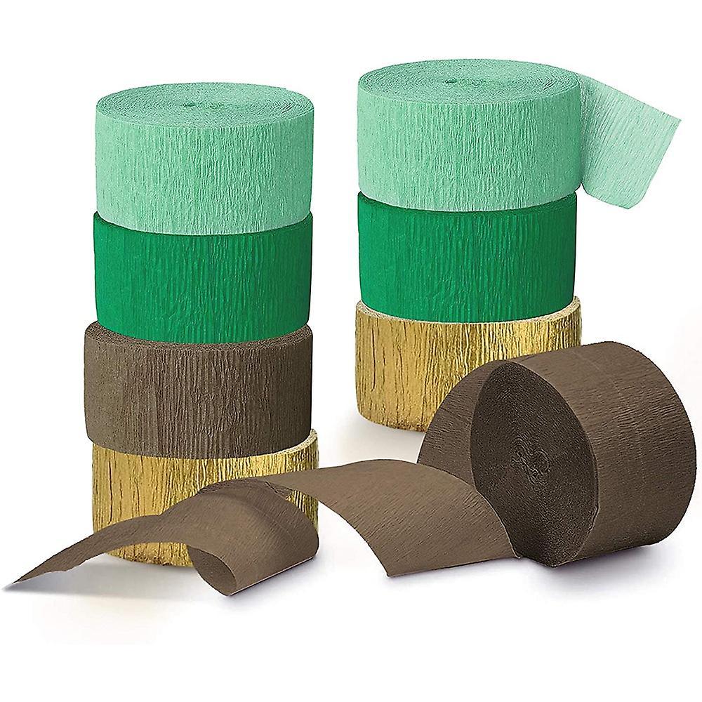 8rolls Green Crepe Paper Streamers Tassels Streamers for Rustic Style