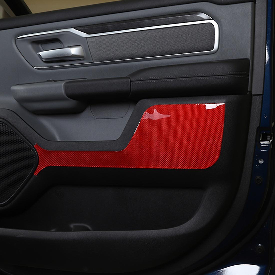 Interior Door Panel Trim for Dodge Ram 2018-2022,red Carbon Fiber