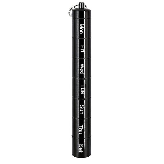 Black Metal Pill Box Organizer,7 Days Pill Organizer,waterproof Case