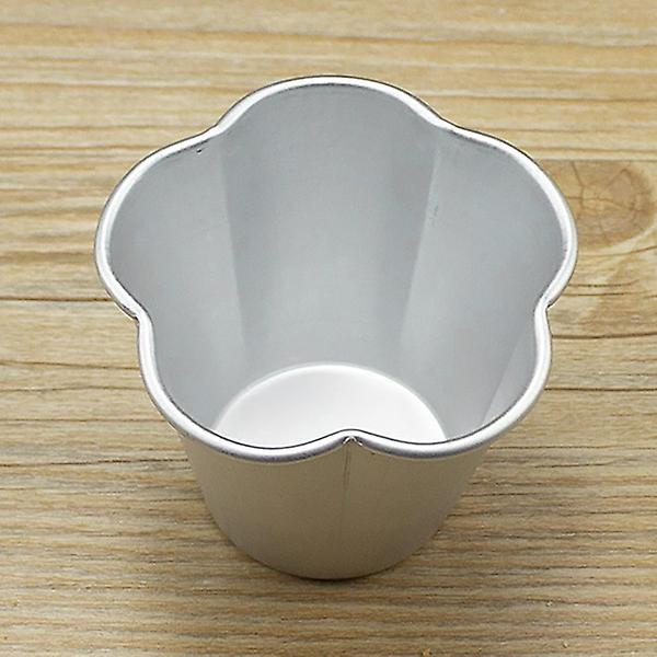 10pcs Five-petaled Flower Shape Aluminium Alloy Egg Tarts Molds