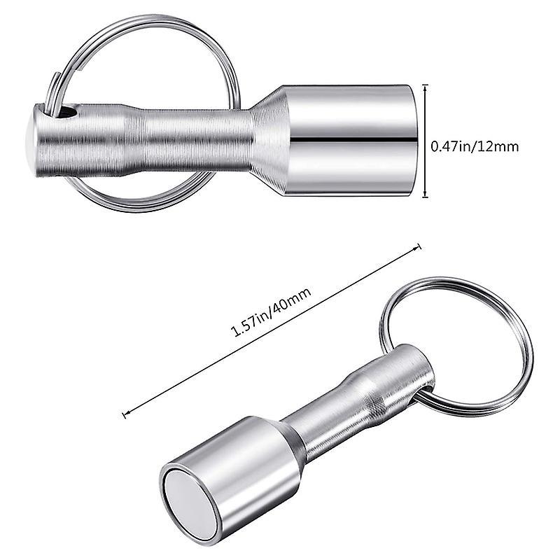 6 Pieces Metal Magnet Keychain Holder with Split Ring Jewelry Test