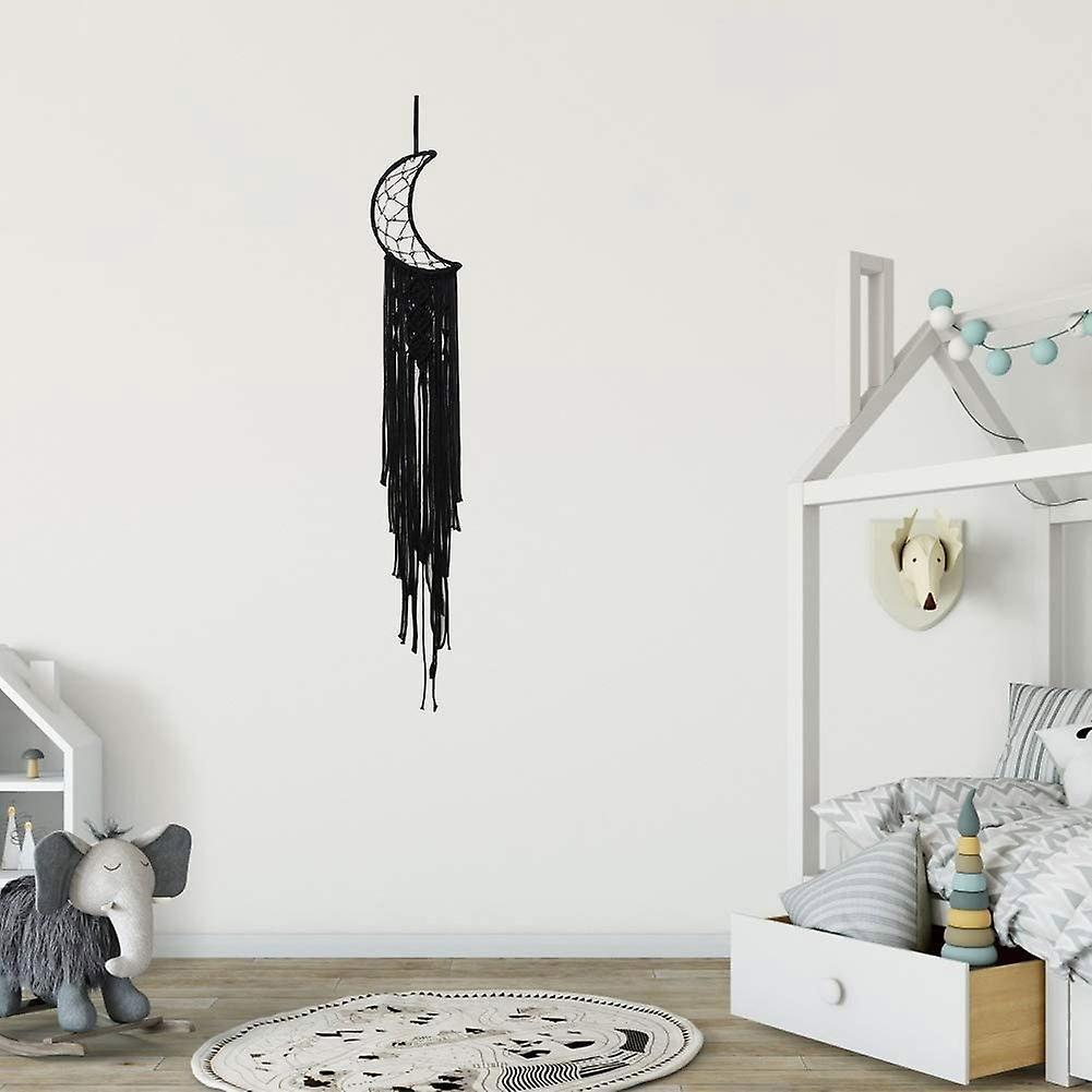 Macrame Boho Black Moon Dream Catcher,nursery Decor Finds Wall Decor