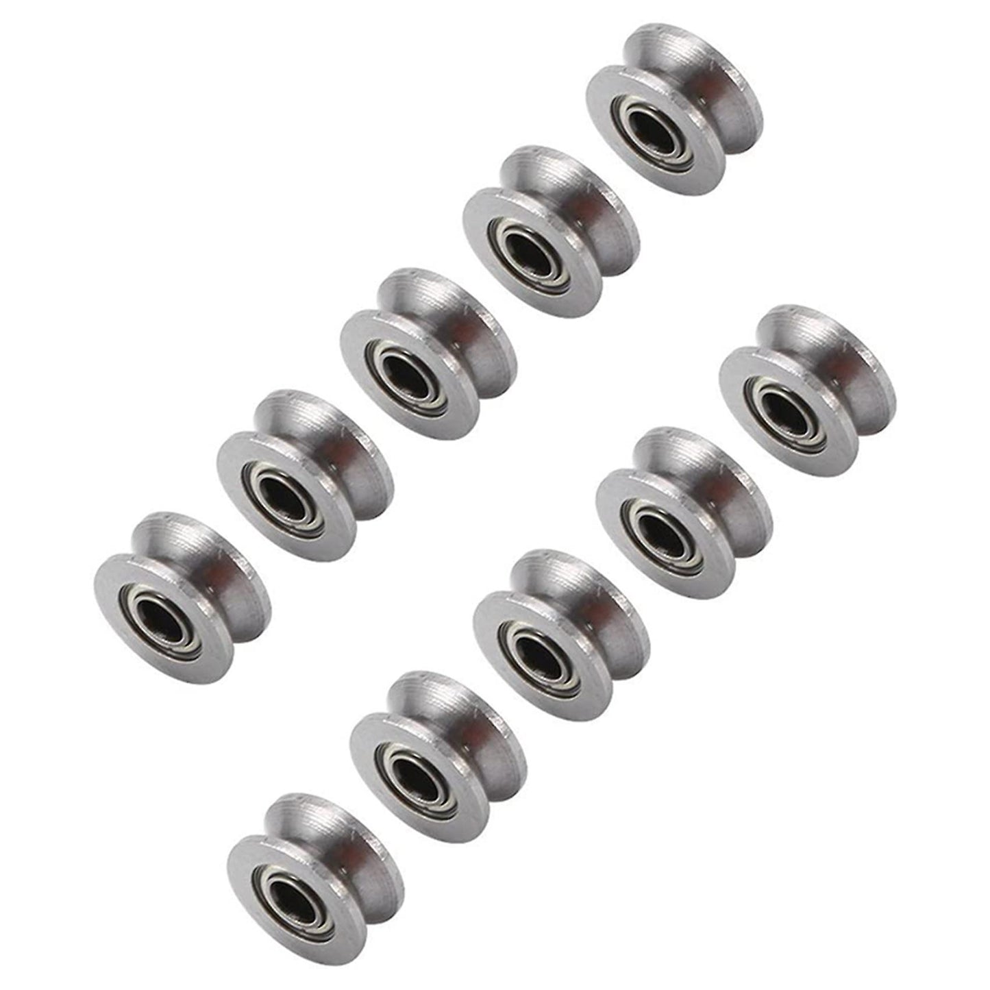 10pcs U Groove Bearing U624zz Carbon Steel Ball Bearing Pulley