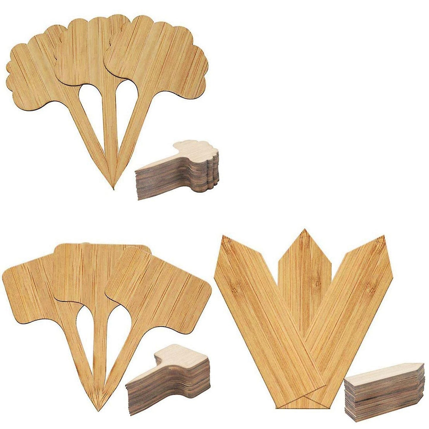 60pcs Bamboo Plant Label, 3 Kinds Of Plant Label Label
