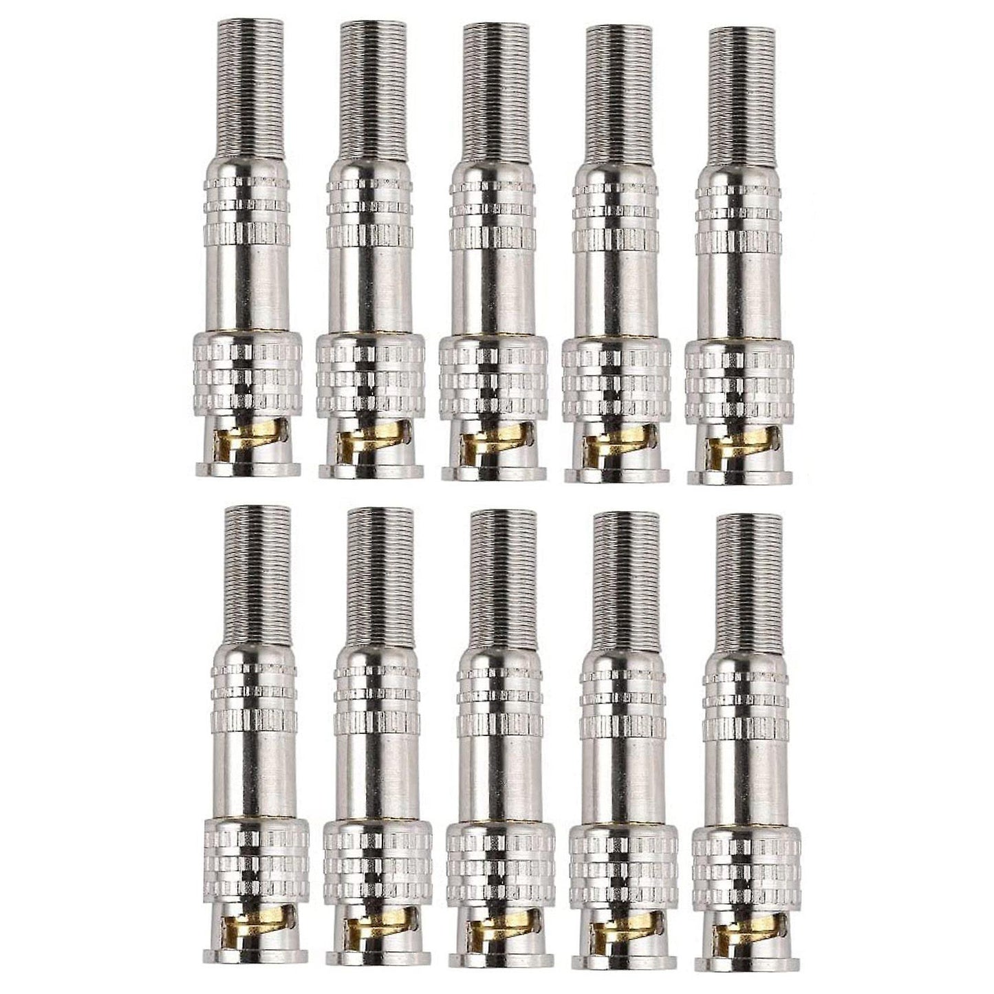 (10pcs) Rg59 Bnc Male Plug Solderless Coupler Connector Adapter Cctv