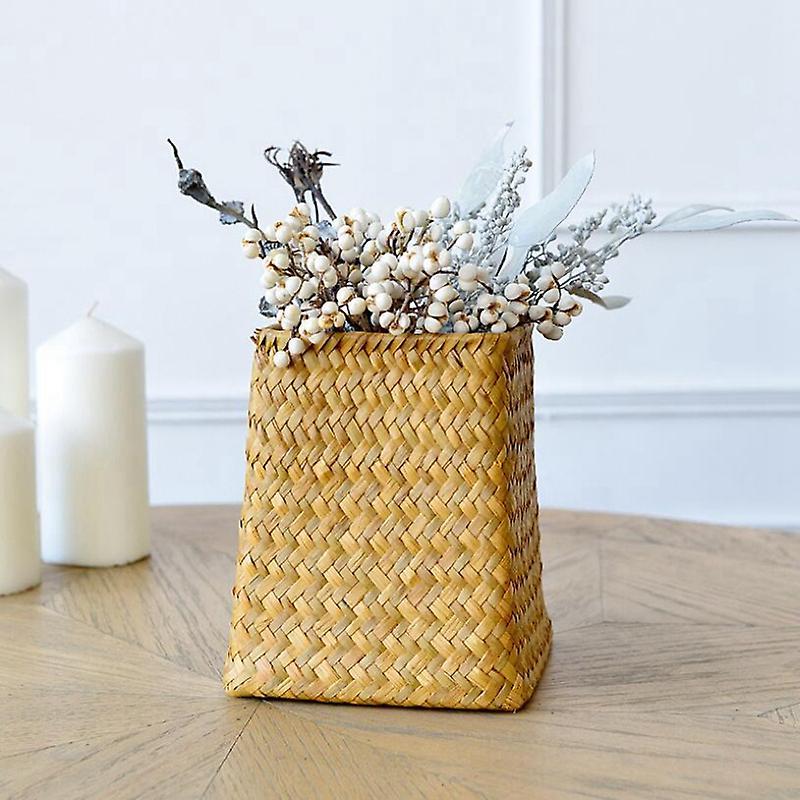 Flower Basket Seagrass Woven Storage Basket for Plants Flower Vase