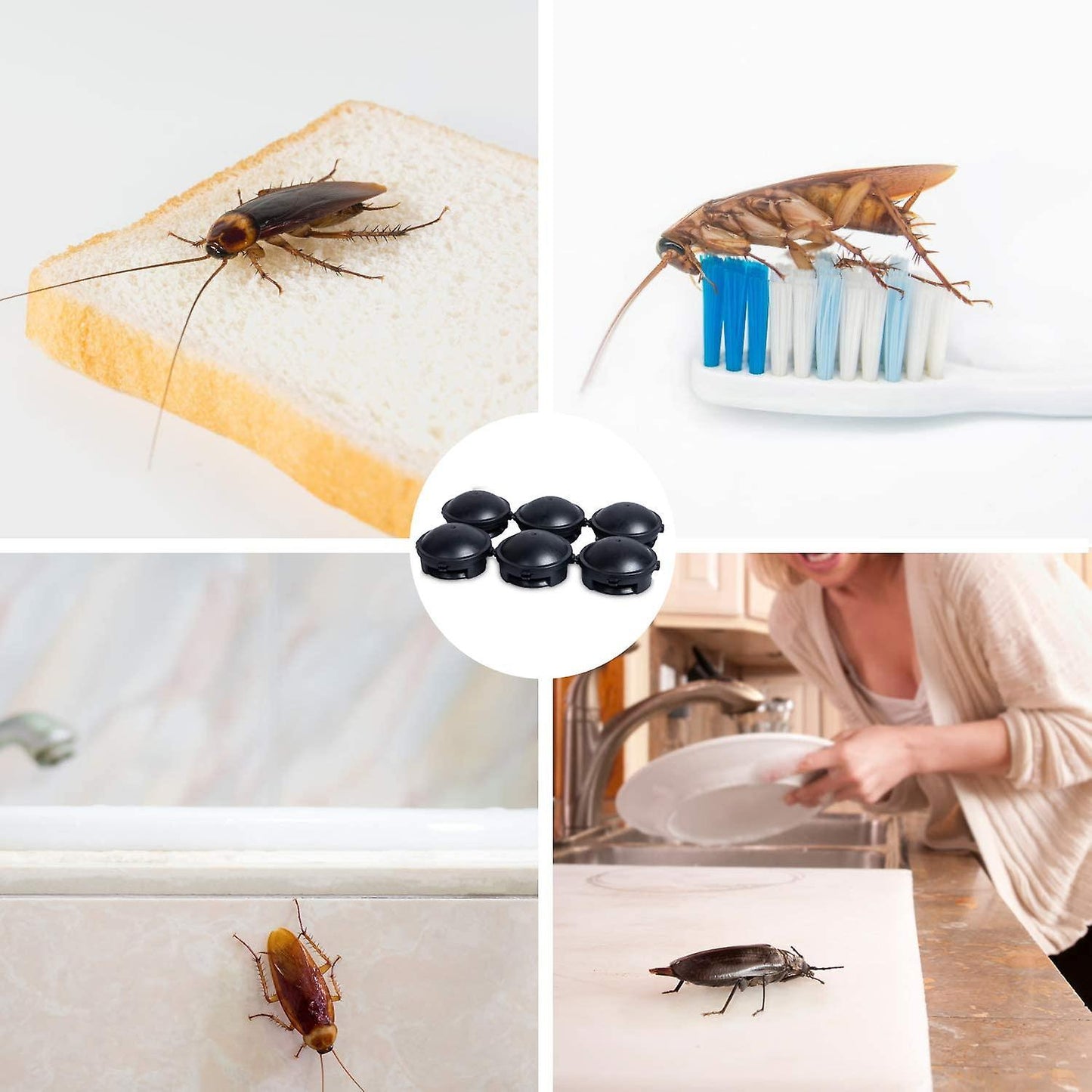 Roach Traps,cockroach Killer Indoor Home,roach Bait Station,12 Count