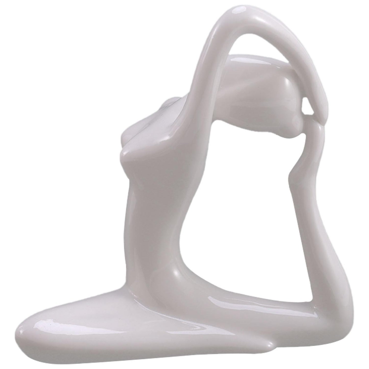 Abstract Art Ceramic Yoga Poses Yoga Lady Figure Statue Ornament #8