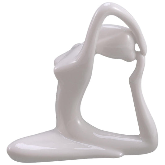 Abstract Art Ceramic Yoga Poses Yoga Lady Figure Statue Ornament #8