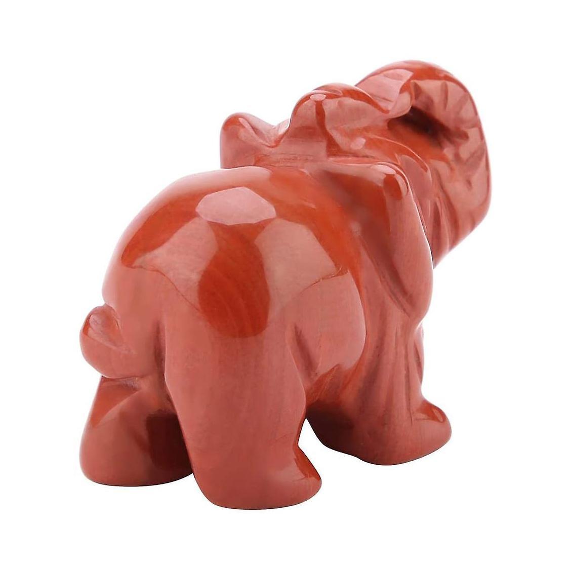 1.5 Inch Elephant Natural Stone Sculpture Crystal Ornaments(redstone)
