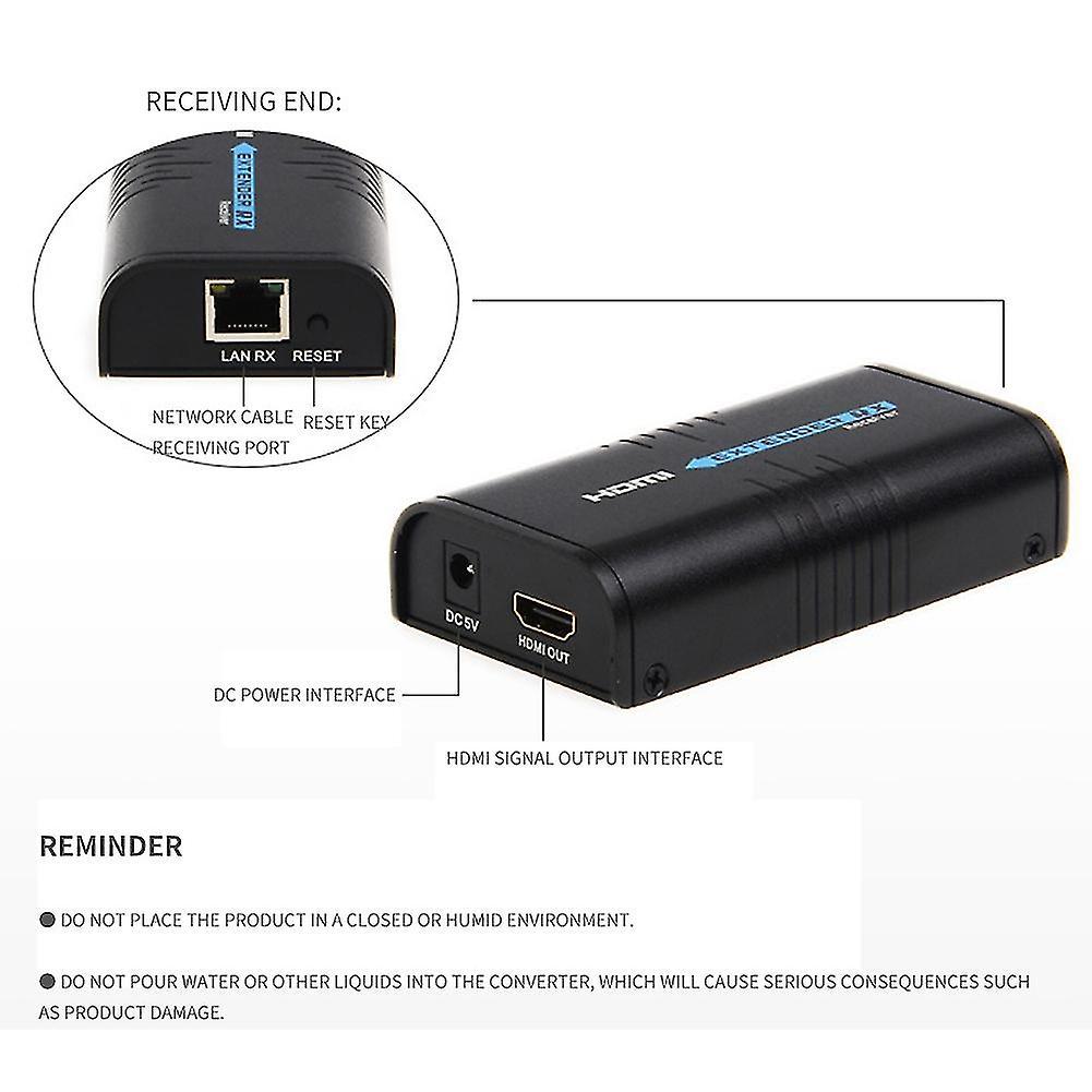 100m 1080p Extender Hdmi Network Cable Rj45 Single High Us Plug