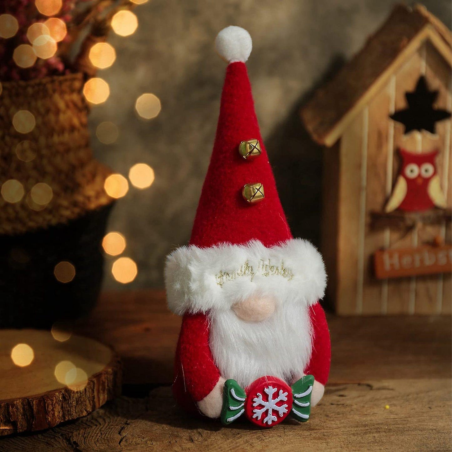 Red Cap Novelty Christmas Gnomes Plush Faceless Doll Home Decor B