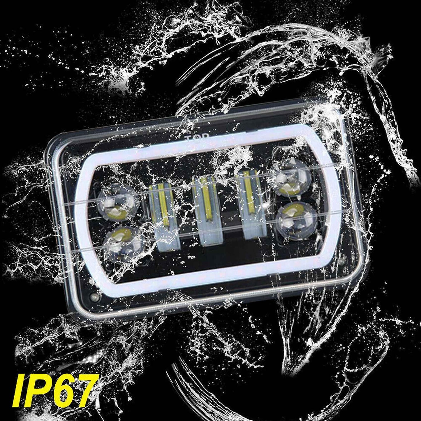 2x 4x6 Inch Led Head Light Lamp Hi-lo Beam Drl Light for Jeep