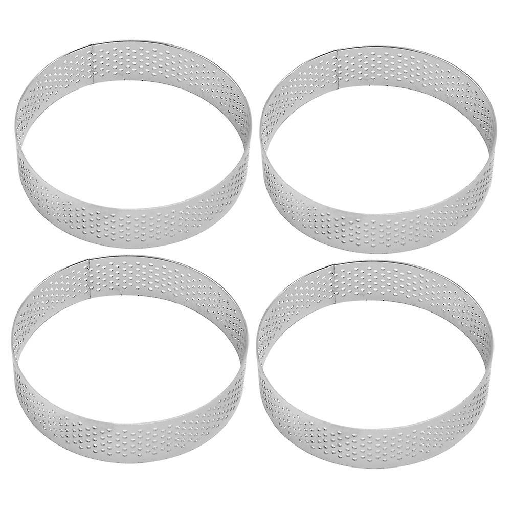 4 Pack Stainless Steel Tart Rings, Heat-resistant Cake Mousse Ring