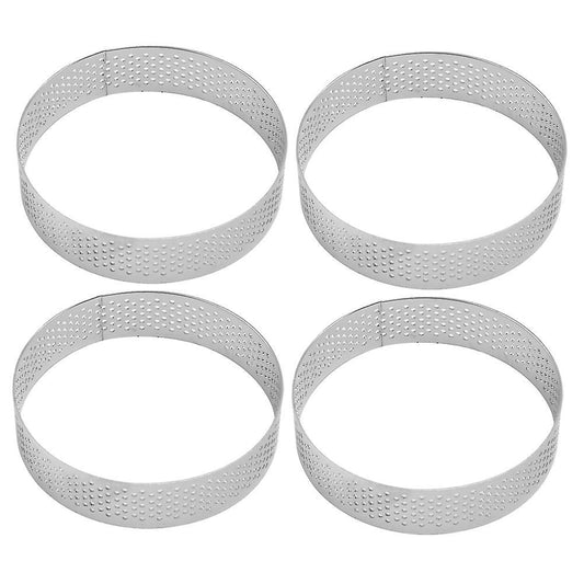 4 Pack Stainless Steel Tart Rings, Heat-resistant Cake Mousse Ring