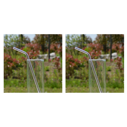 Reusable Bend Glass Drinking Thick Straws Wedding Party Transparent