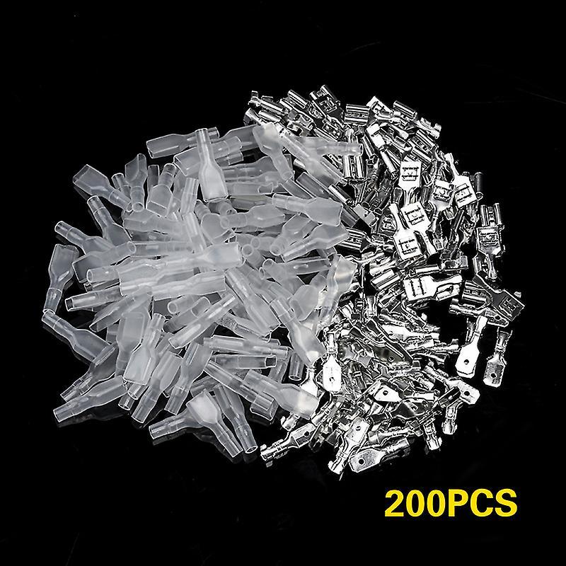 200pcs 4.8mm Wire Terminals Crimp Female/male Spade Terminals