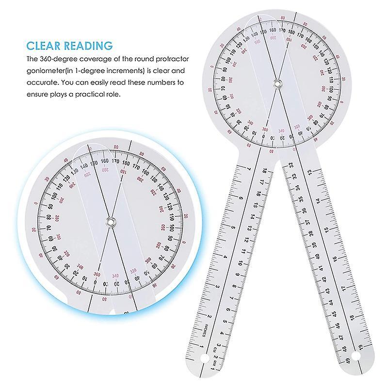 3-piece Goniometer 6/8/12 Inch Occupational Therapy Protractor Tool