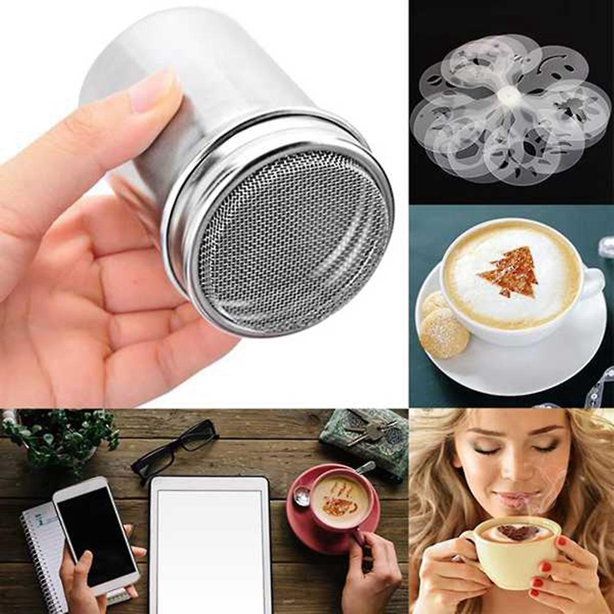 2 Pcs Cocoa Shaker,coffee Powder Shaker 16 Pcs Coffee Cappuccino