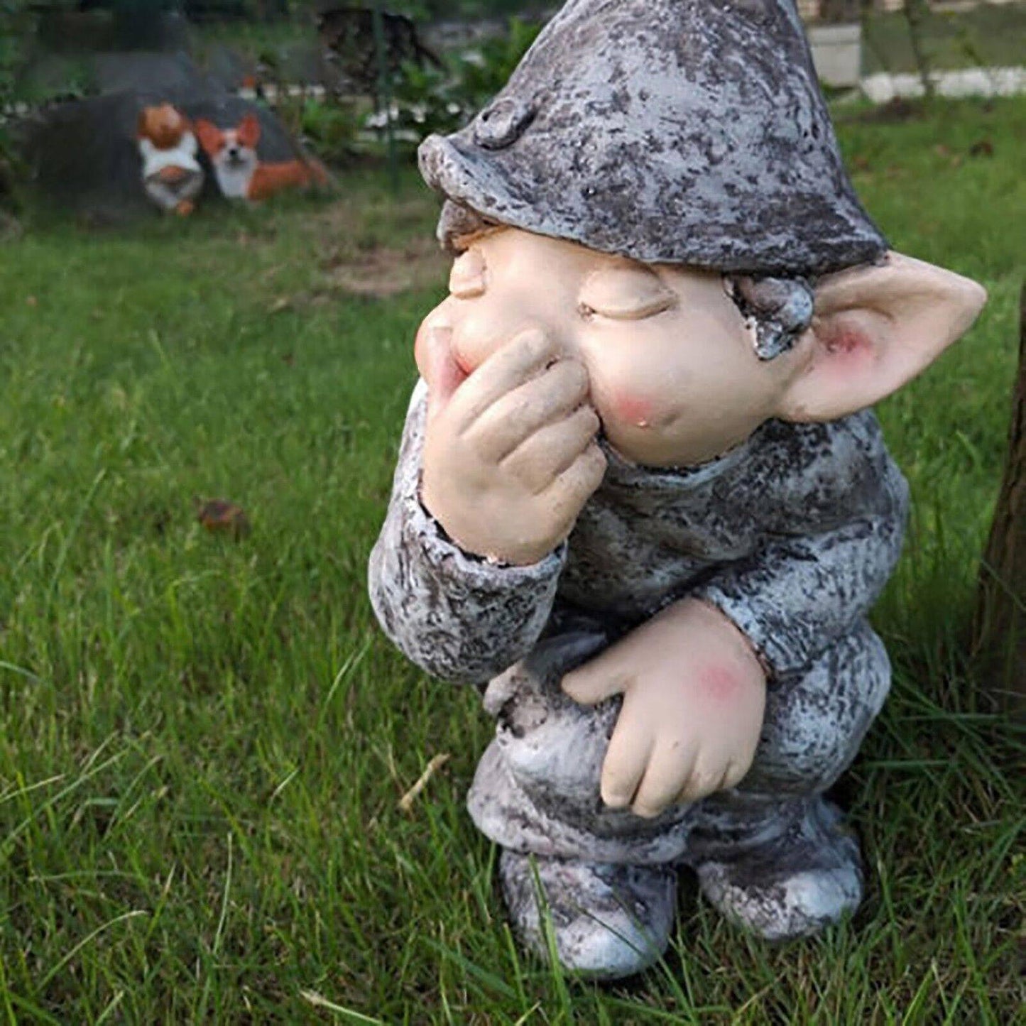 Gnome Pooping Miniature Statue Funny Resin Dwarf Lifelike Wacky Gift