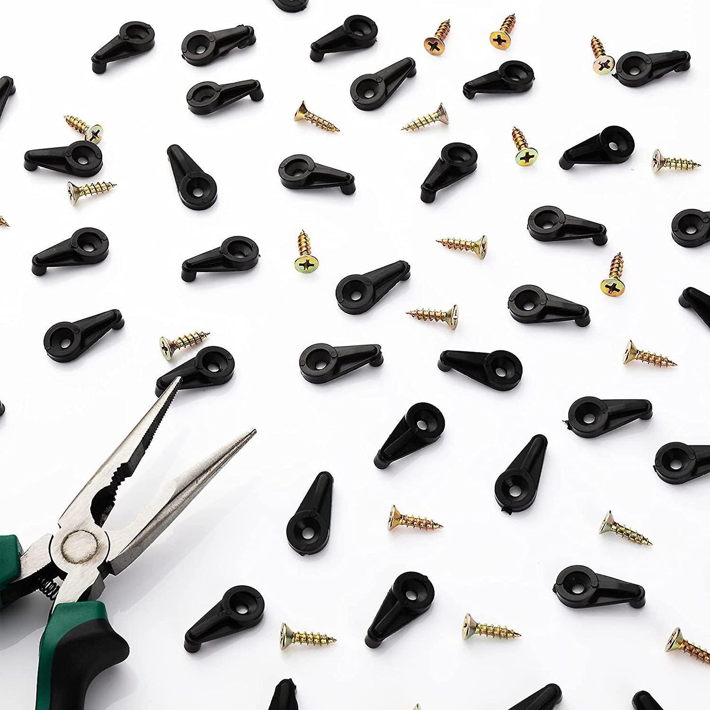 100 Pack Glass Retainer Clips Kit Cabinet Glass Clips(black and Gold)