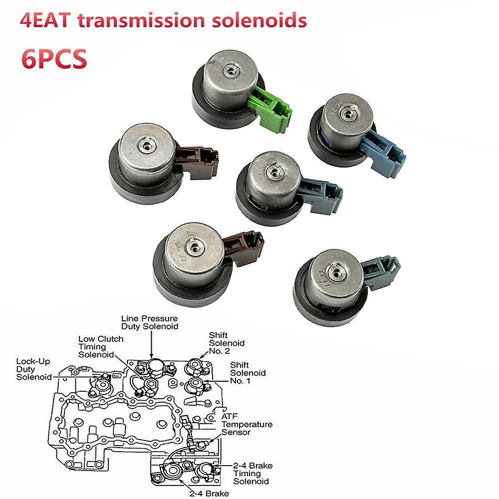 6pcs 4eat Transmission Solenoids Kit for Subaru Forester 2.5 Outback