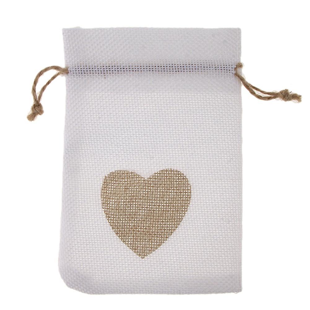 12pcs Chinese Style Linen Bag Candy Bag Sachet Bundle Bag White