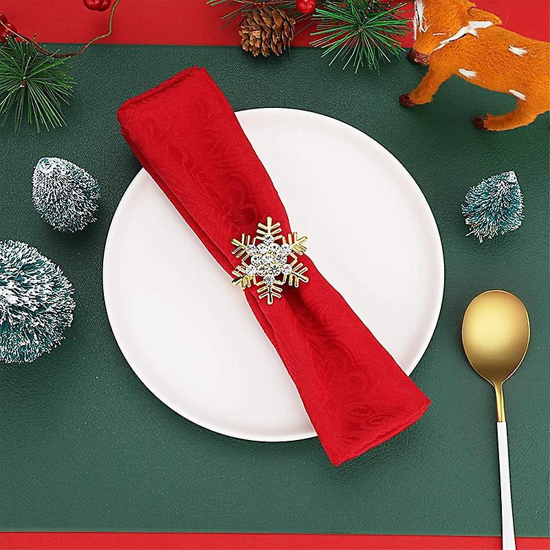 12pcs Napkin Rings, Leaf Napkin Holders Elk Snowflake Table Decor