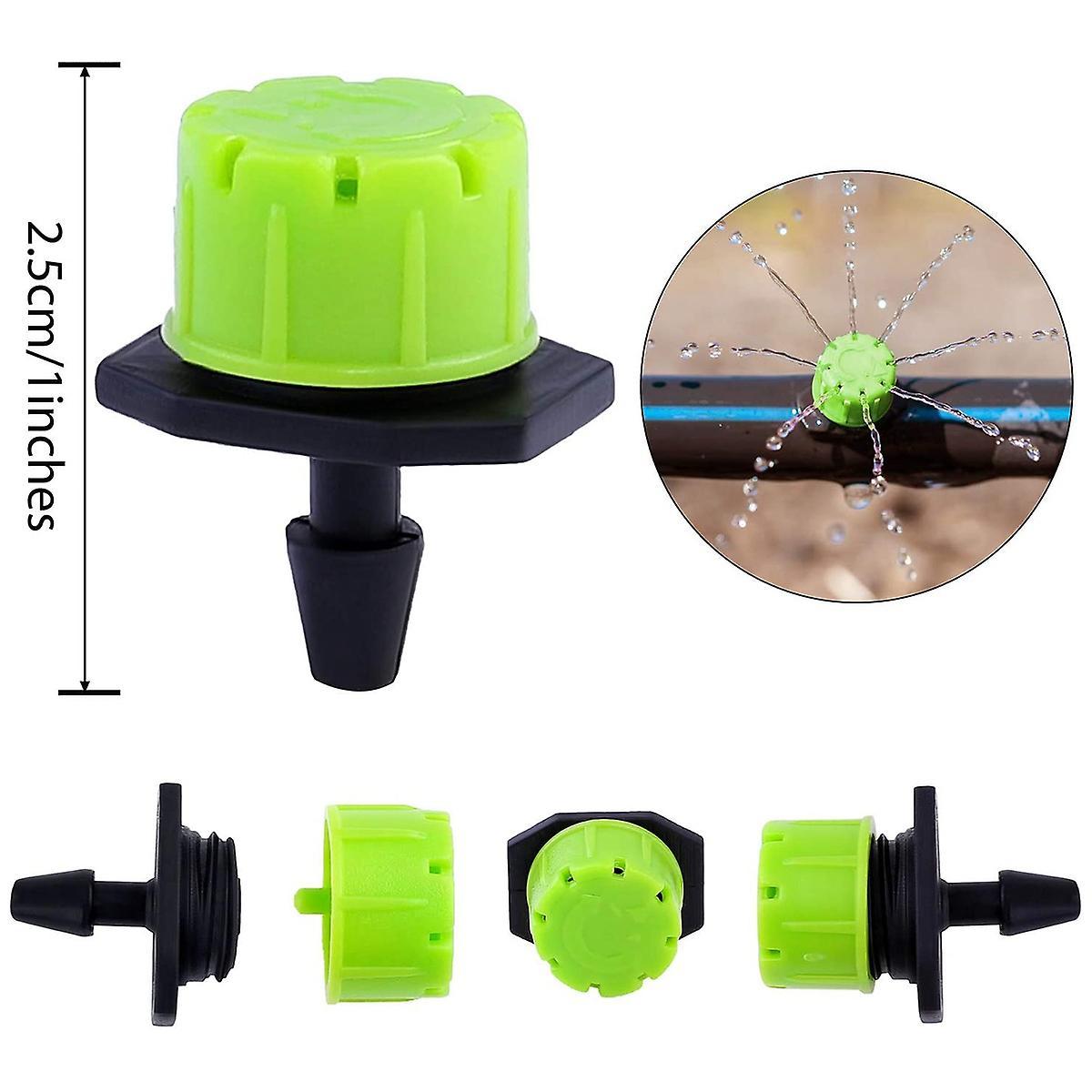 100pcs 1/4inch Adjustable Drip Irrigation System Watering Sprinklers
