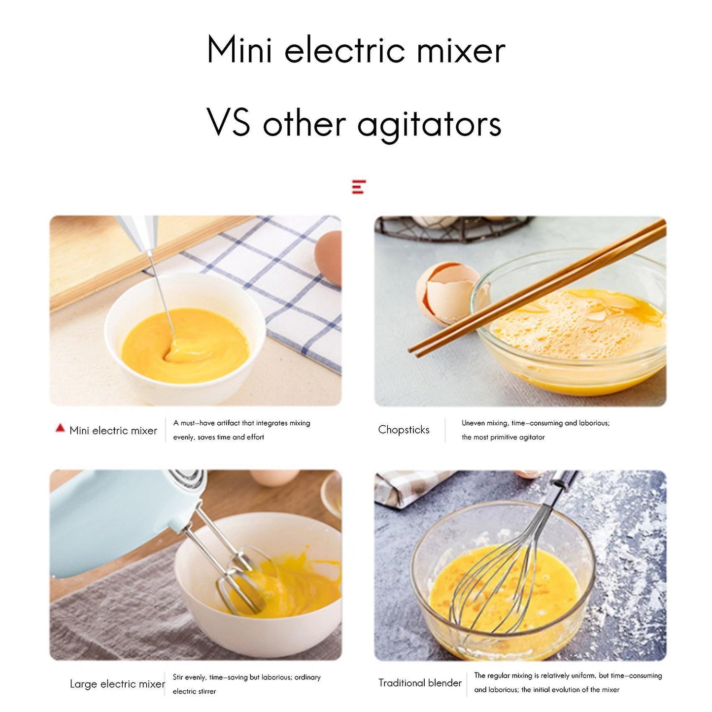 Milk Frother Electric Handheld Foamer Maker Egg Beater Food Mixer