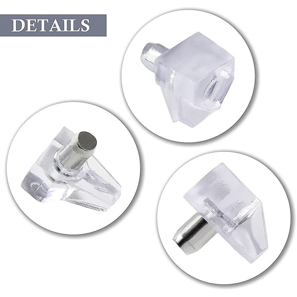 20pcs Support Pegs 5mm Plastic Cabinet Clips Holder, for Furniture