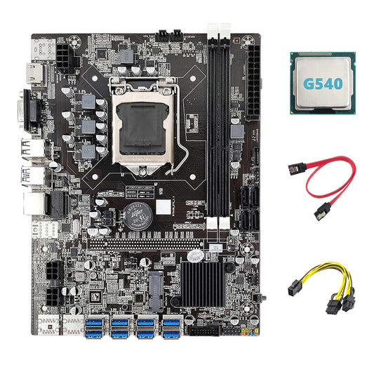 B75 Eth Mining Motherboard 8xpcie Usb Adapter+g540 Cpu+6pin