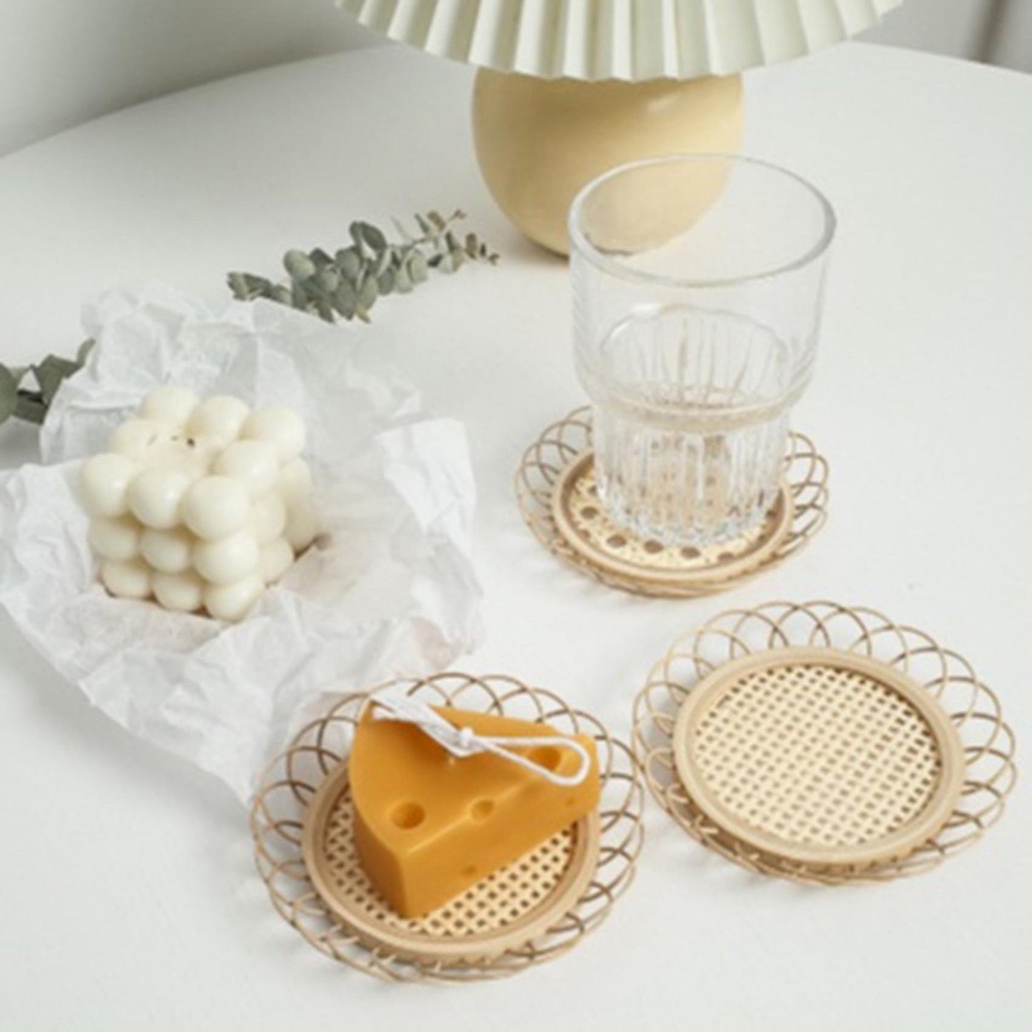 Hand-woven Tea Cup Coasters Placemat for Home Kitchen Living Room
