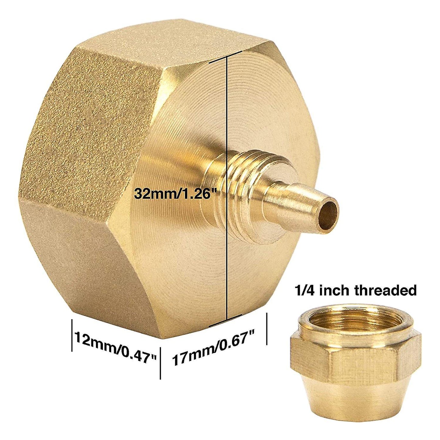Hose Adapter Garden Brass 1/4inch to Irrigation Hose Adapter