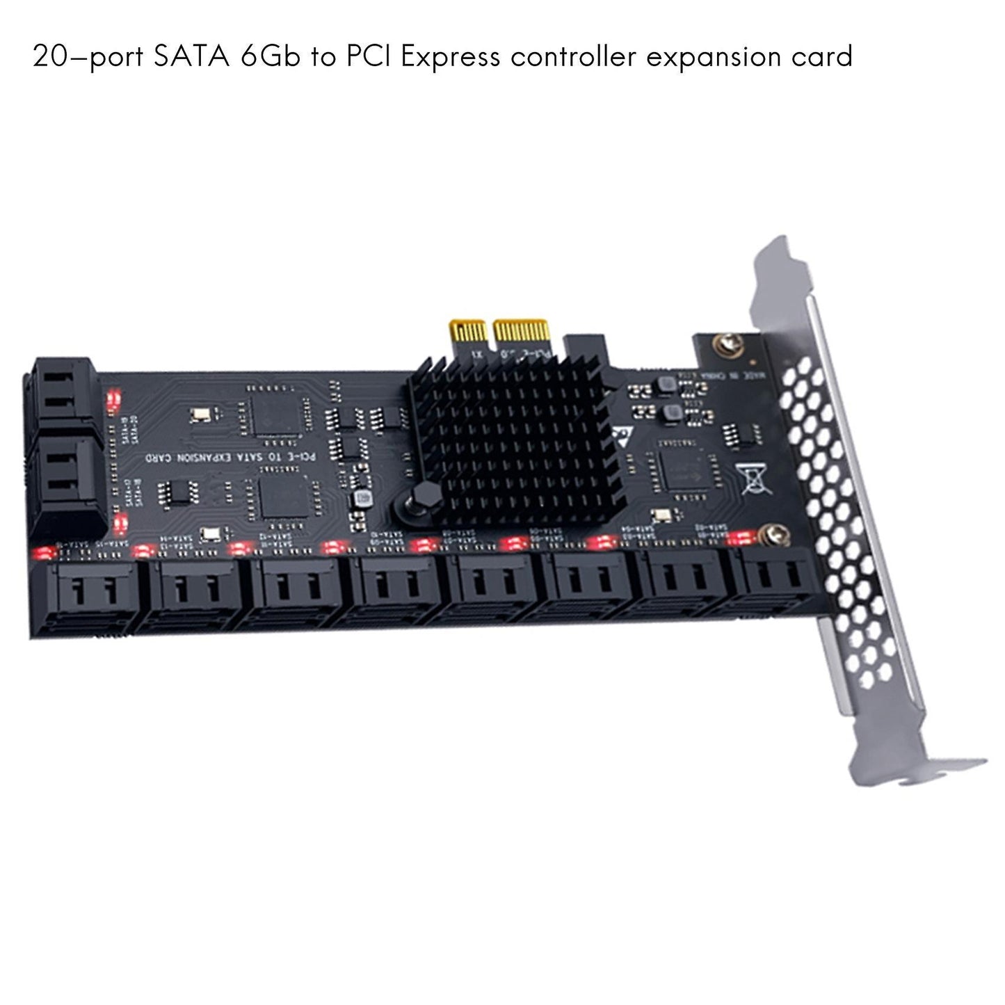 20-port Sata 6gb to Pci Express Controller Expansion Card Pcie
