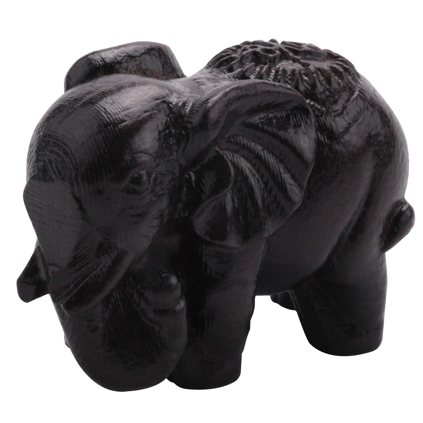 Ebony Elephant Ornaments Solid Wood Carving Furniture Porch Decor